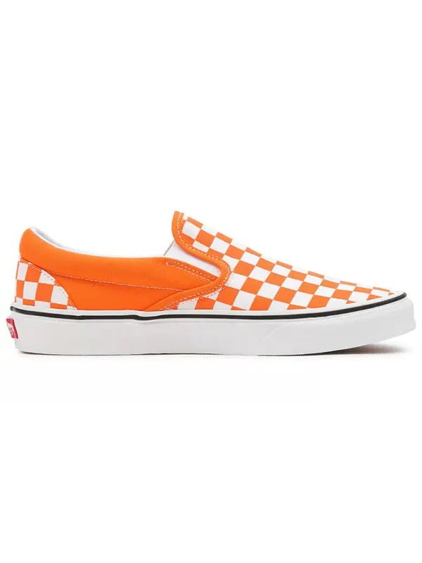 Кроссовки classic slip-on 'orange tiger checkerboard' Vans — изображение 2 из 4, оранжевый/белый