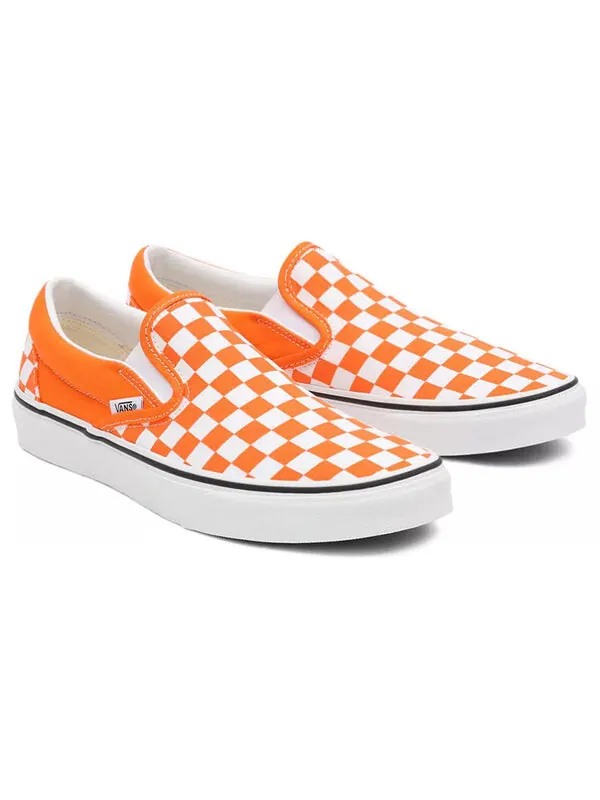 Кроссовки classic slip-on 'orange tiger checkerboard' Vans — изображение 3 из 4, оранжевый/белый