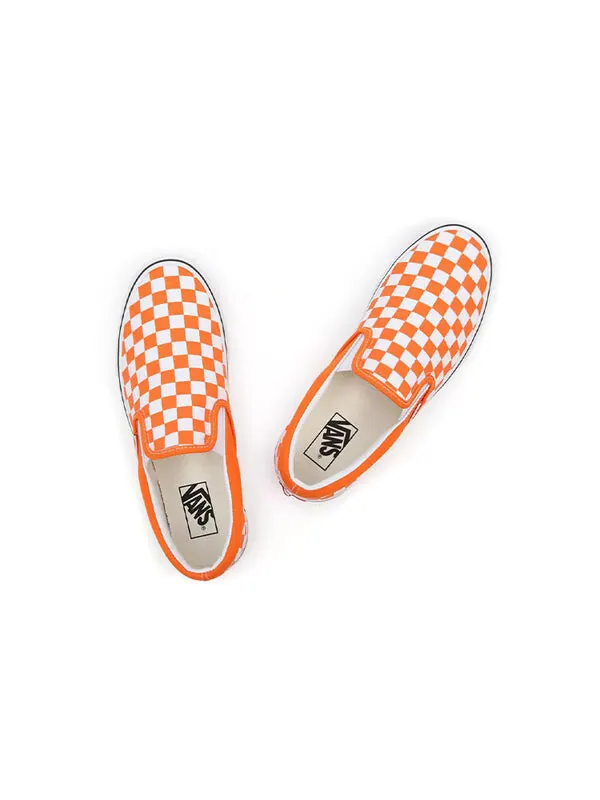 Кроссовки classic slip-on 'orange tiger checkerboard' Vans — изображение 4 из 4, оранжевый/белый