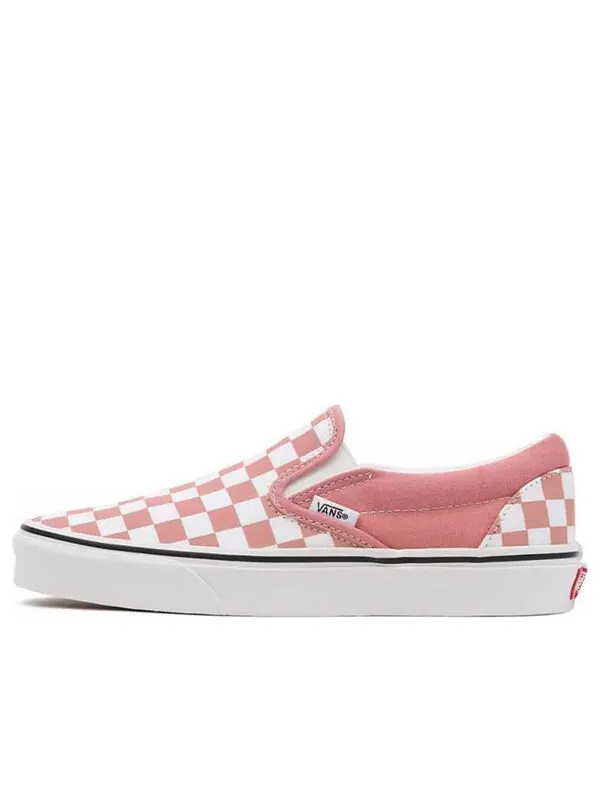 Кроссовки checkerboard classic slip-on low-top sneakers pink/white Vans — изображение 1 из 4, розовый/синий