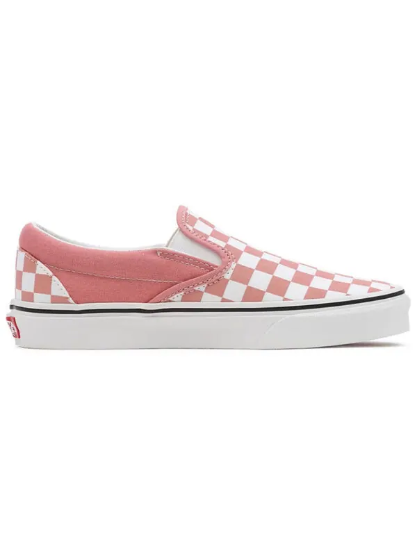 Кроссовки checkerboard classic slip-on low-top sneakers pink/white Vans — изображение 2 из 4, розовый/синий