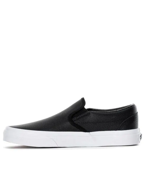 Кроссовки slip-on perforated leather 'black' Vans — изображение 1 из 4, черный