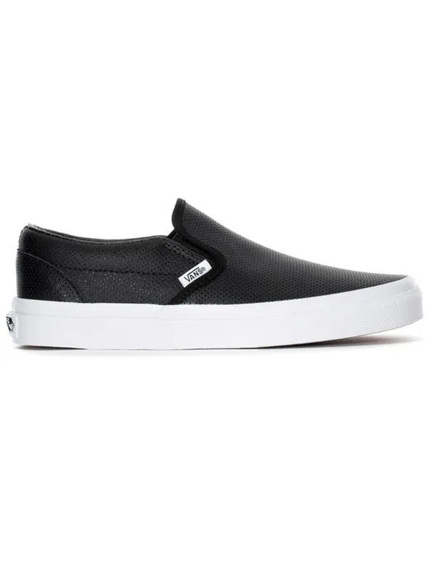 Кроссовки slip-on perforated leather 'black' Vans — изображение 2 из 4, черный