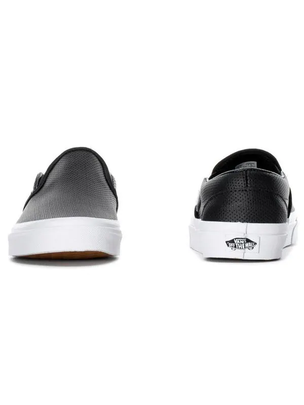 Кроссовки slip-on perforated leather 'black' Vans — изображение 4 из 4, черный