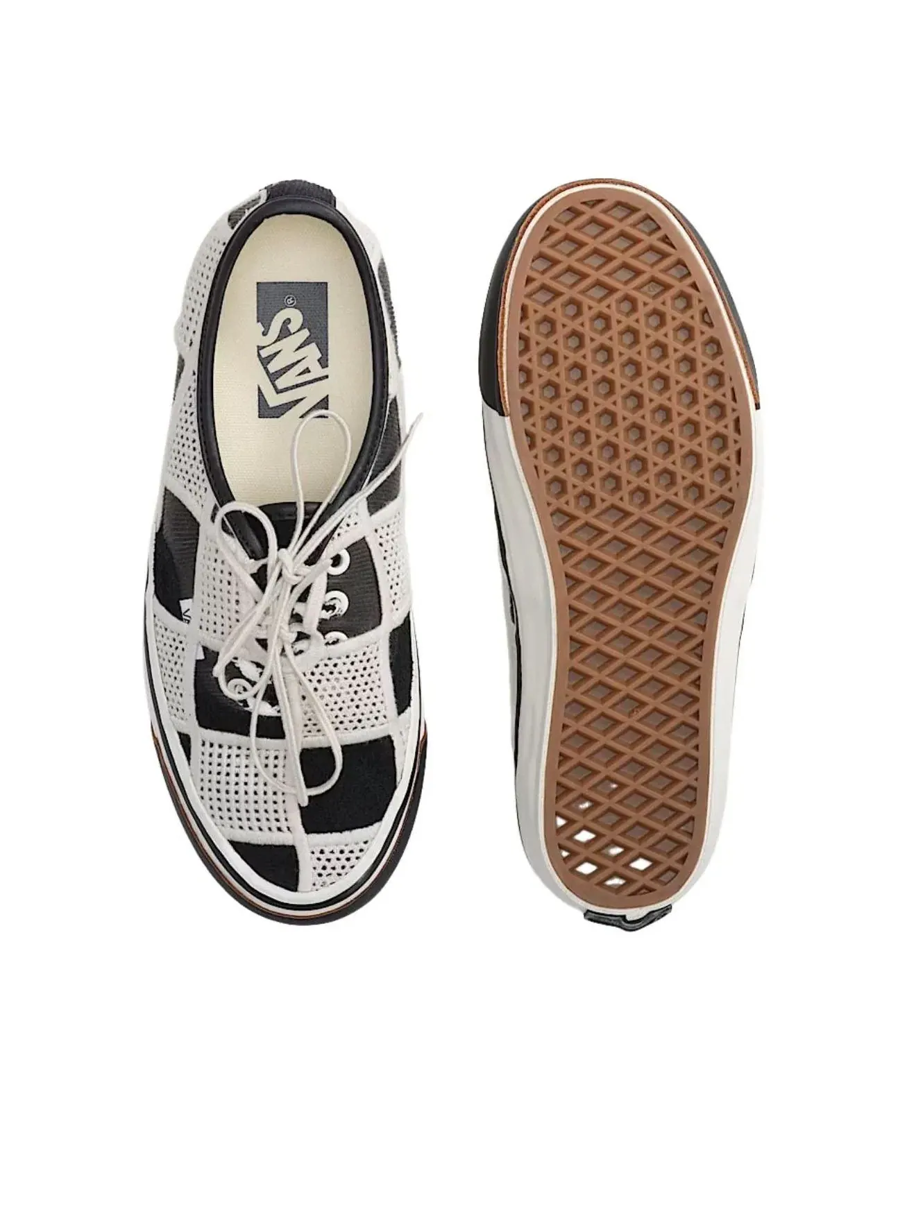 Кеды Vans Premium Authentic Checkerboard 'Black Egret White' VN000Y0RFDB — изображение 3 из 4, черный