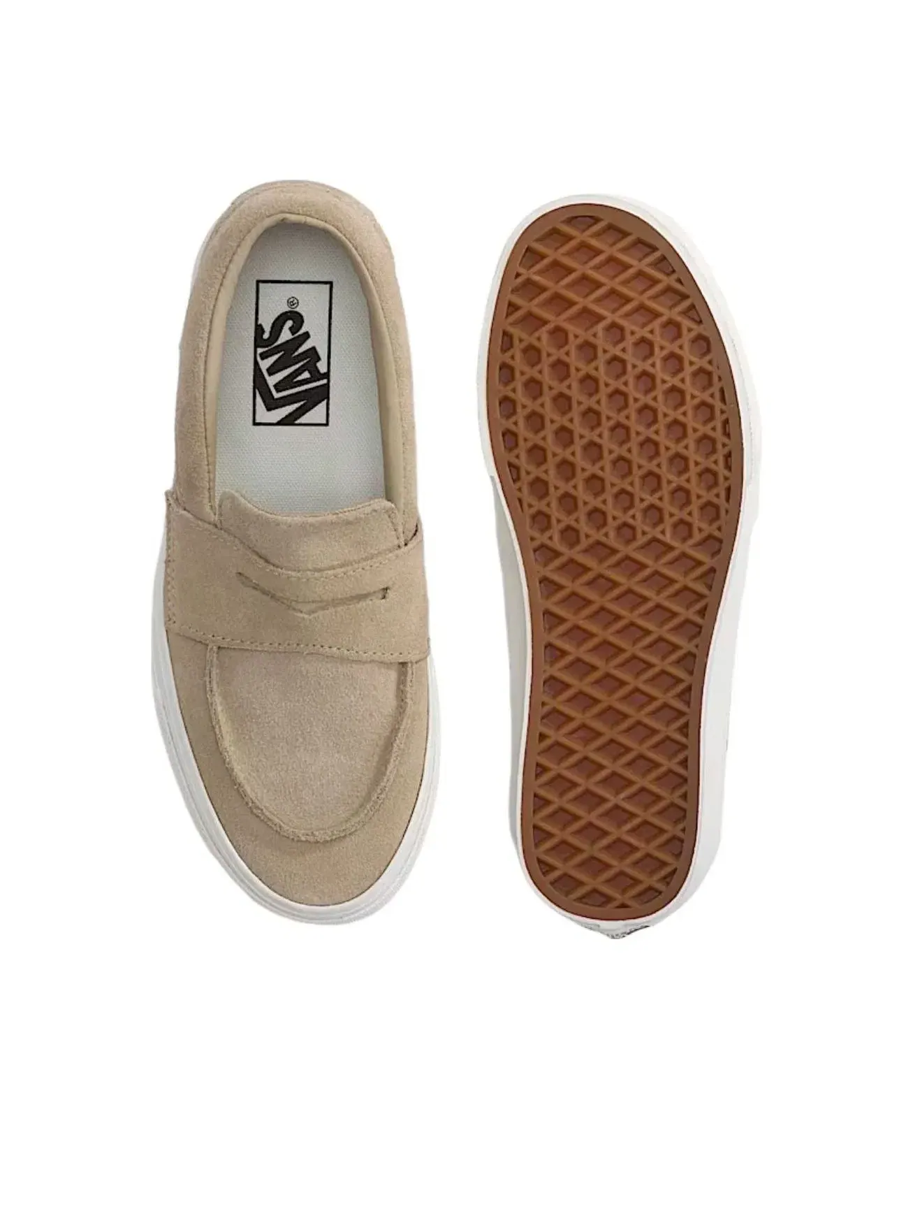 Детские кожаные лоферы Vans Skate Loafer — изображение 3 из 4, бежевый