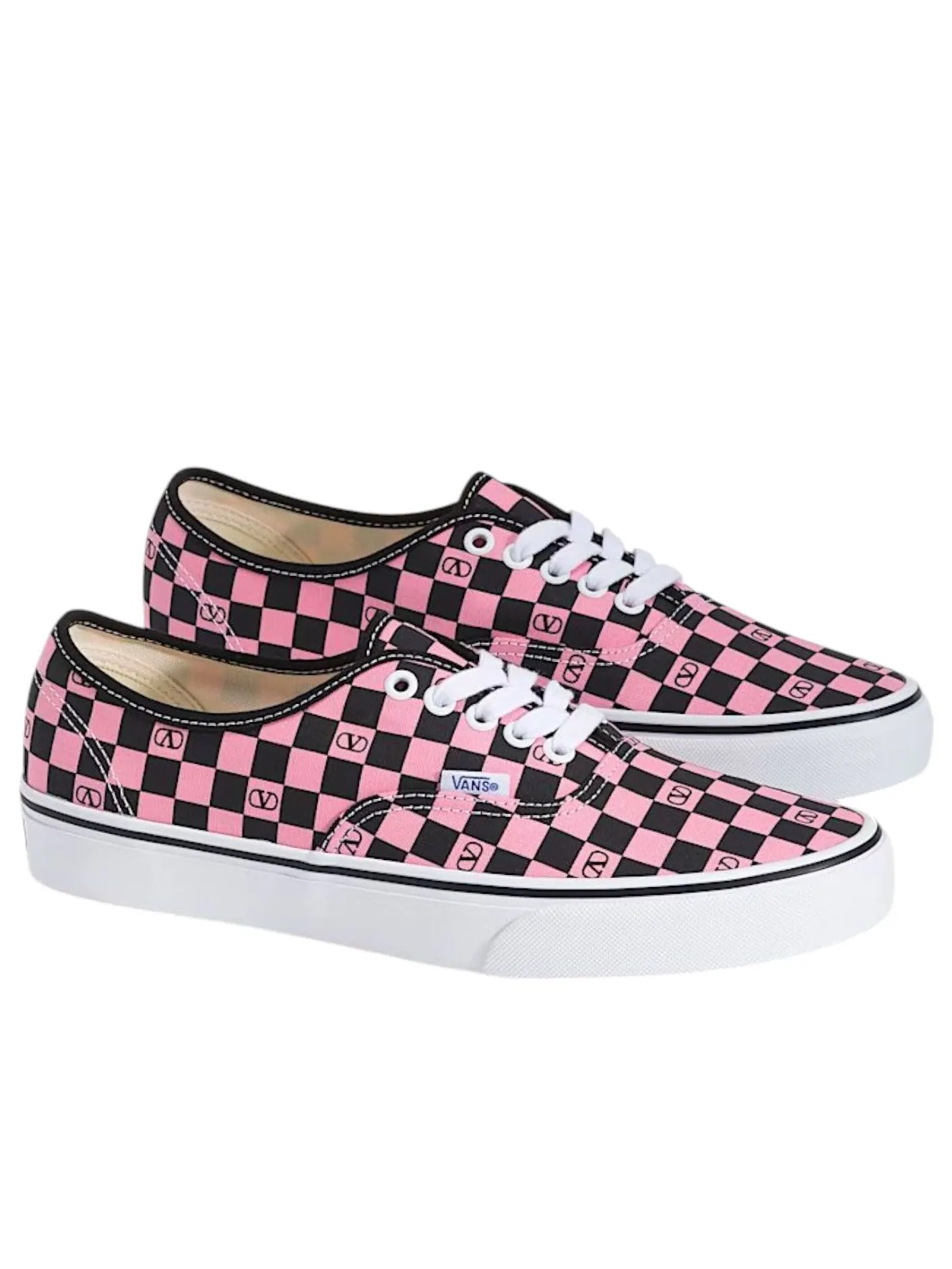 Кроссовки Vans x Valentino Authentic Garavani 'Checkerboard Pink' — изображение 2 из 5, розовый