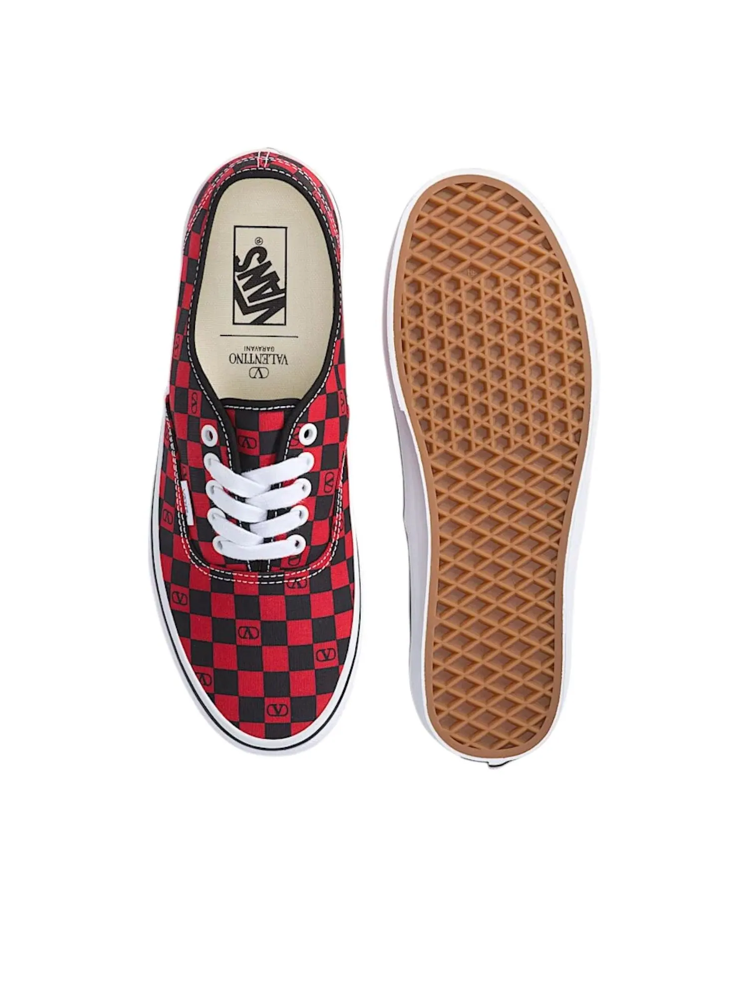 Кроссовки Vans x Valentino Garavani Authentic 'Checkerboard Red' — изображение 3 из 5, красный