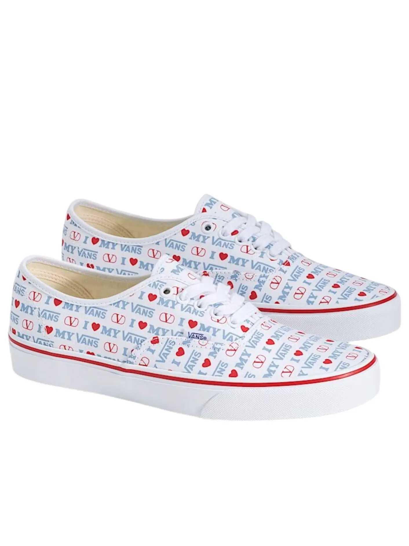 Vans x Valentino Garavani Authentic 'Vans Love' — изображение 2 из 5, белый/синий/красный