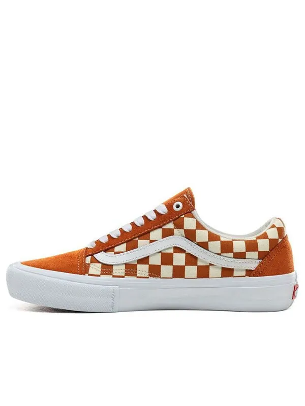 Кроссовки old skool pro 'golden oak checkerboard' Vans — изображение 1 из 4, коричневый/белый