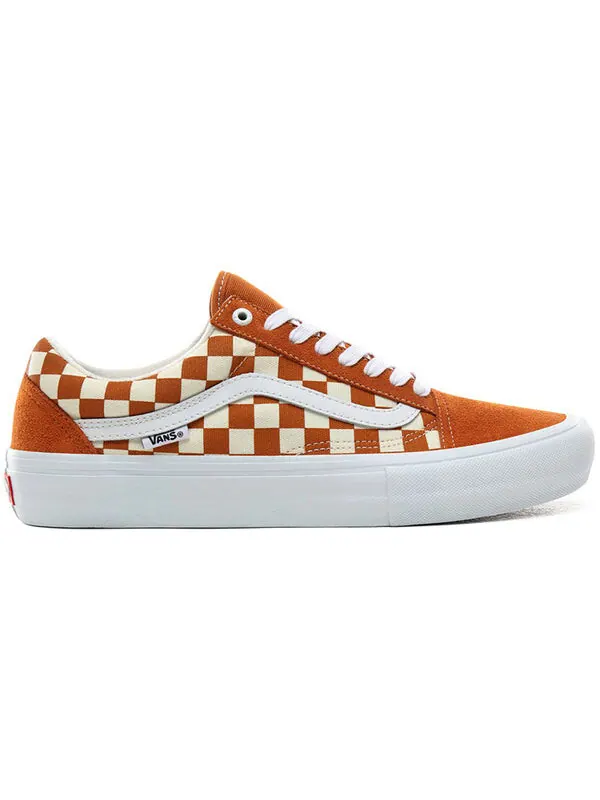 Кроссовки old skool pro 'golden oak checkerboard' Vans — изображение 2 из 4, коричневый/белый