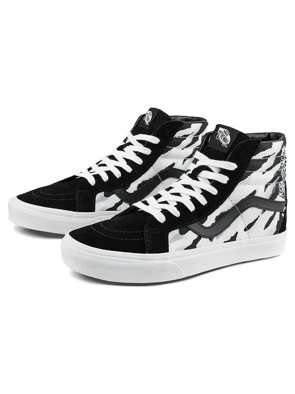 Кроссовки sk8-hi reissue high-top sneakers black/white Vans — изображение 2 из 4, черный/белый