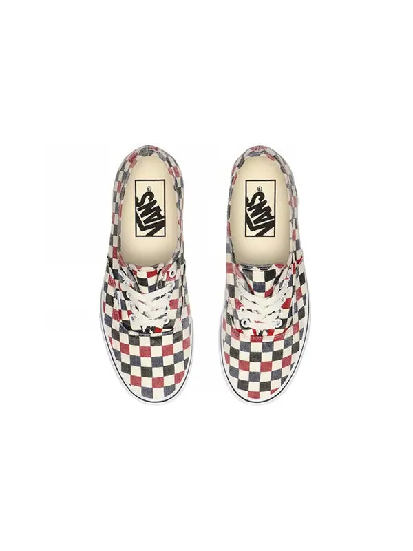 Кроссовки washed authentic black/redcheckboard Vans — изображение 3 из 4, черный/красный