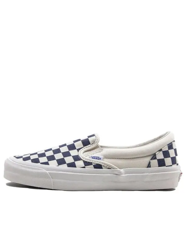 Кроссовки og classic slip-on lx 'navy checkerboard' Vans — изображение 1 из 4, черный/белый