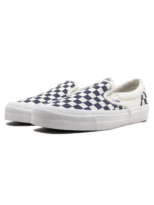 Кроссовки og classic slip-on lx 'navy checkerboard' Vans — изображение 2 из 4, черный/белый