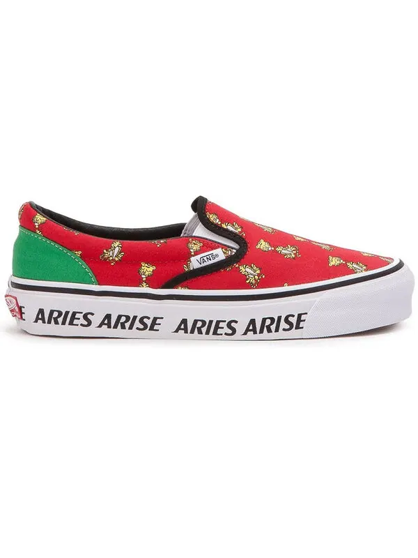 Кроссовки x aries og classic slipon 'red white' Vans — изображение 2 из 4, красный/белый