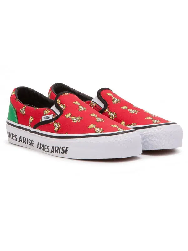 Кроссовки x aries og classic slipon 'red white' Vans — изображение 3 из 4, красный/белый