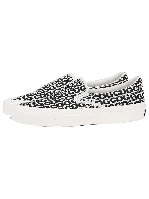 Кроссовки comme des garcons x og classic slip-on 'cdg print - blanc de blanc' Vans — изображение 4 из 4, белый/черный