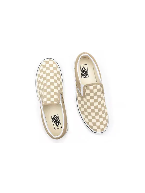 Кроссовки classic slip-on 'checkerboard - incense' Vans — изображение 4 из 4, коричневый