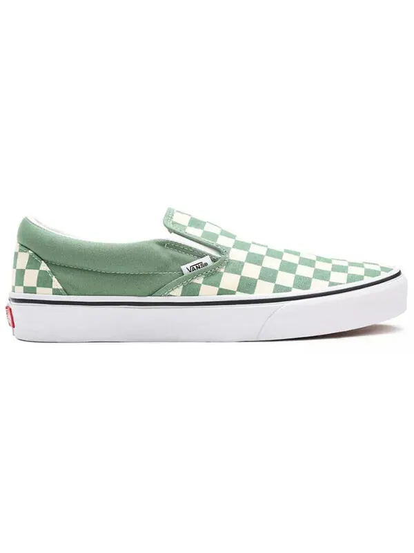 Кроссовки classic slip-on 'checkerboard - shale' Vans — изображение 2 из 4, зеленый