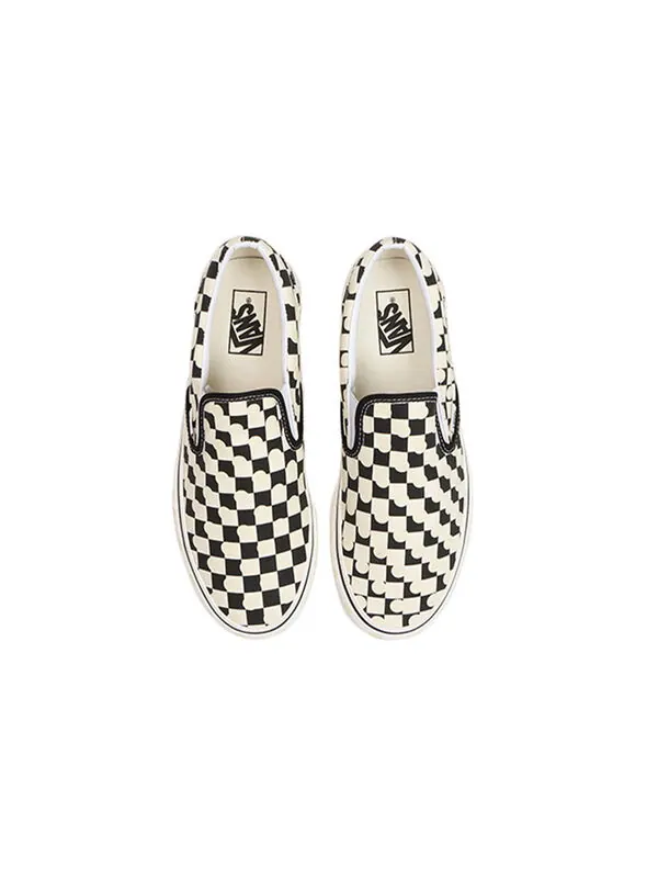 Кроссовки classic slip-on 'checkerboard - uv ink' Vans — изображение 3 из 4, черный/белый/зеленый