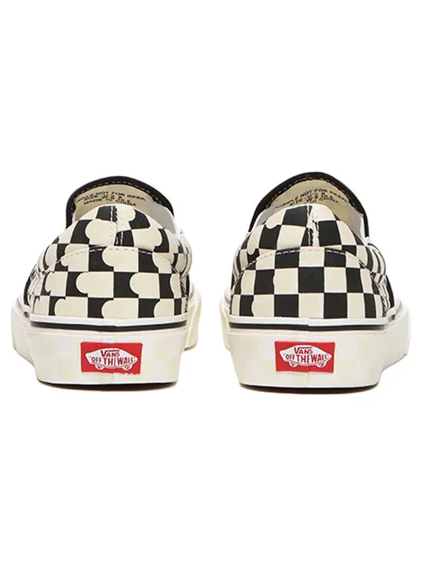 Кроссовки classic slip-on 'checkerboard - uv ink' Vans — изображение 4 из 4, черный/белый/зеленый