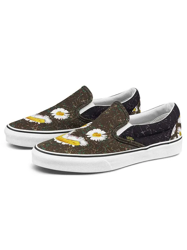 Кроссовки slip-on low-top canvas shoes black/green Vans — изображение 2 из 4, черный/коричневый