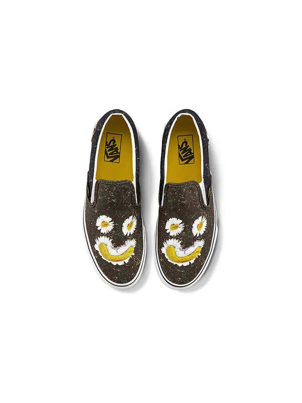 Кроссовки slip-on low-top canvas shoes black/green Vans — изображение 3 из 4, черный/коричневый