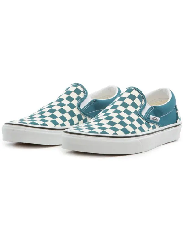 Кроссовки slip-on blue white grid 'blue white' Vans — изображение 3 из 4, синий/белый