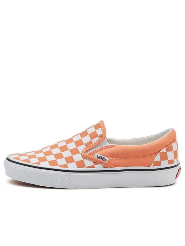 Кроссовки slip-on checkerboard slip-on sneakers orange/white Vans — изображение 1 из 4, оранжевый/белый