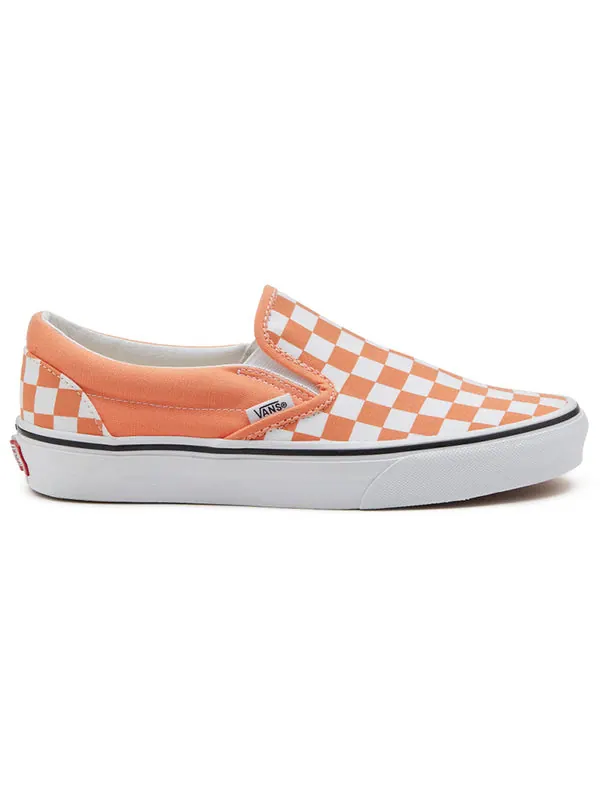 Кроссовки slip-on checkerboard slip-on sneakers orange/white Vans — изображение 2 из 4, оранжевый/белый
