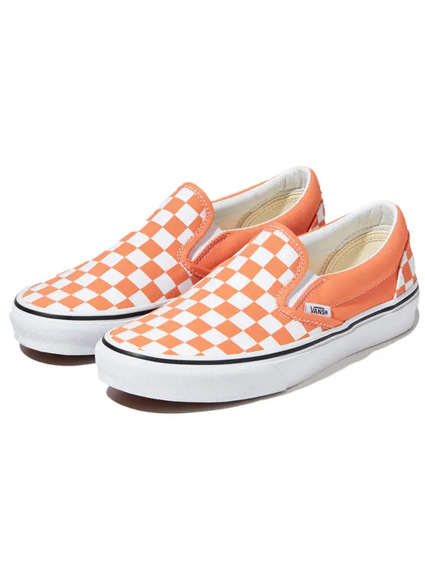Кроссовки slip-on checkerboard slip-on sneakers orange/white Vans — изображение 3 из 4, оранжевый/белый