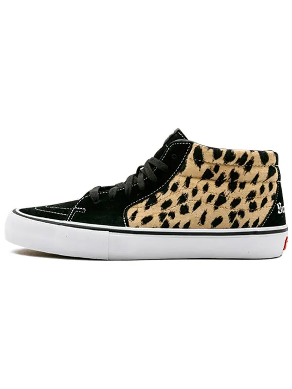 Кроссовки supreme x sk8-mid pro 'cheetah velvet' Vans — изображение 2 из 4, черный