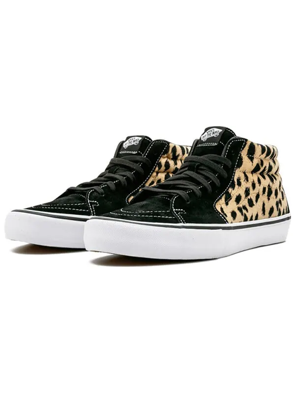 Кроссовки supreme x sk8-mid pro 'cheetah velvet' Vans — изображение 3 из 4, черный