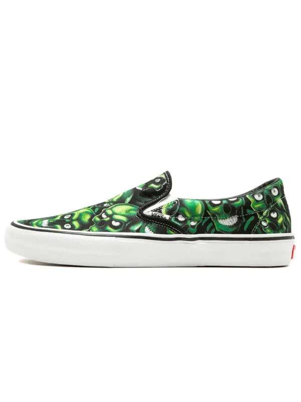 Кроссовки supreme x slip-on 'glow-in-the-dark skull pile' Vans — изображение 2 из 4, черный