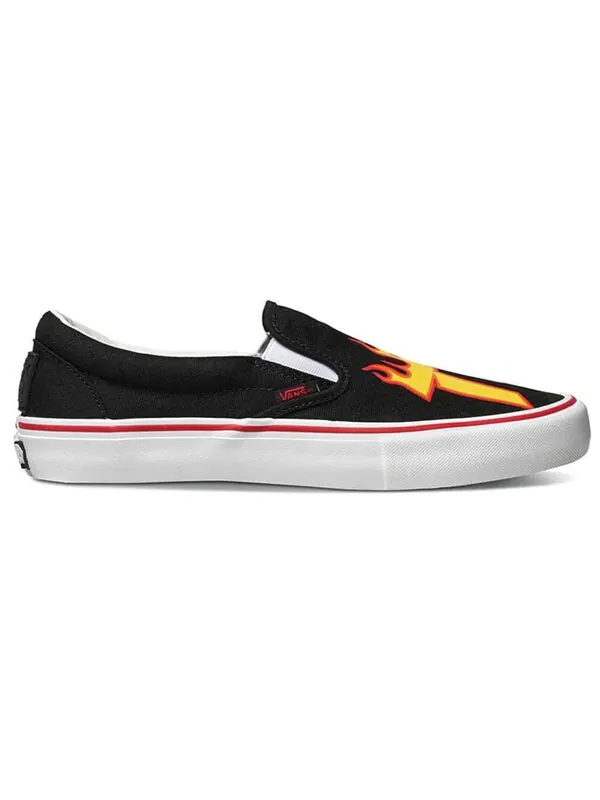 Кроссовки thrasher x slip-on pro 'thrasher' Vans — изображение 2 из 4, черный/желтый/красный