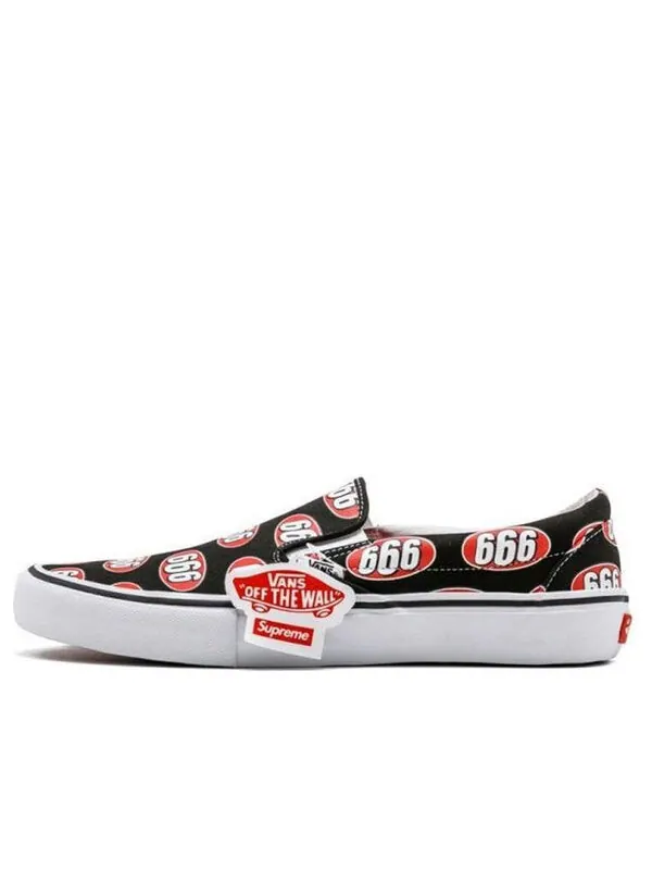 Кроссовки supreme x slip-on 'black 666' Vans — изображение 1 из 4, черный