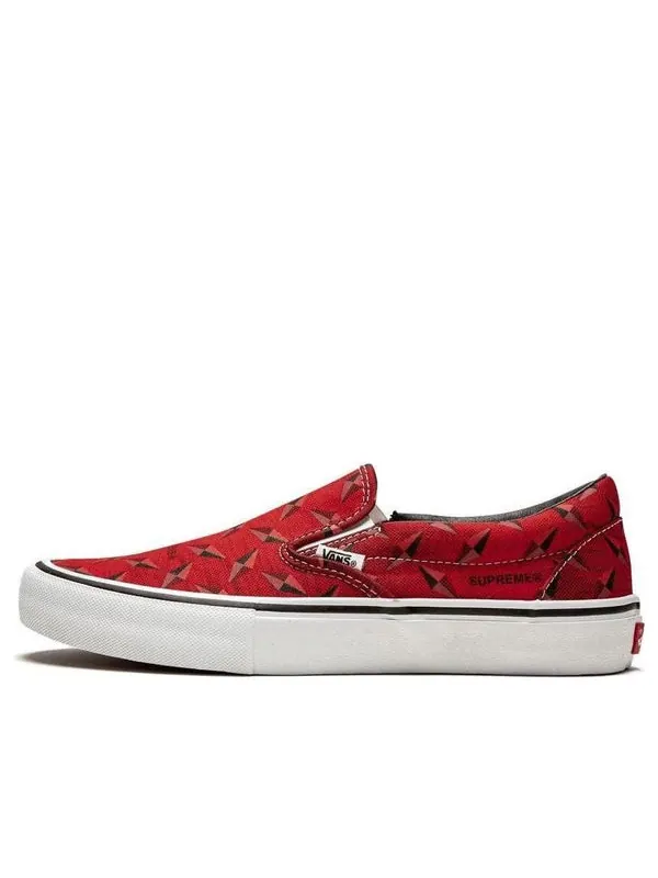 Кроссовки supreme x classic slip-on pro 'diamond plate red' Vans — изображение 1 из 1, красный