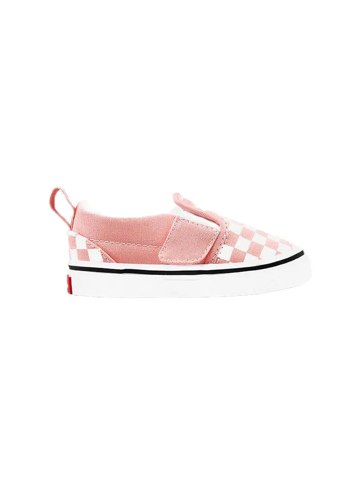 (TD) Vans Classic Slip-On V 'Checkerboard - Black White' — изображение 2 из 4, розовый/синий