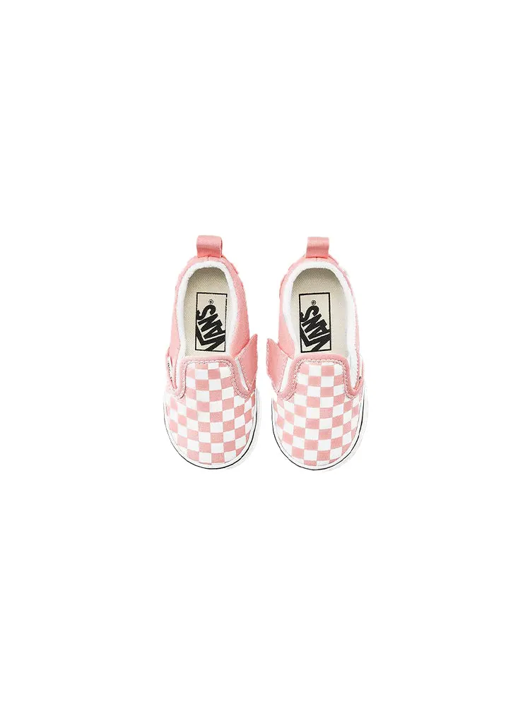 (TD) Vans Classic Slip-On V 'Checkerboard - Black White' — изображение 3 из 4, розовый/синий