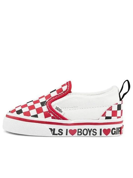 Кроссовки classic slip-on v 'checkerboard - i heart' Vans — изображение 1 из 4, красный