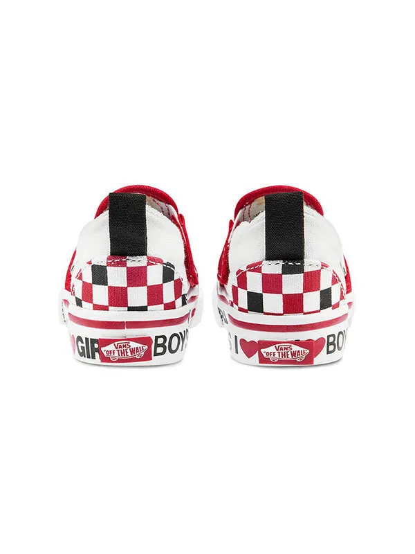 Кроссовки classic slip-on v 'checkerboard - i heart' Vans — изображение 4 из 4, красный