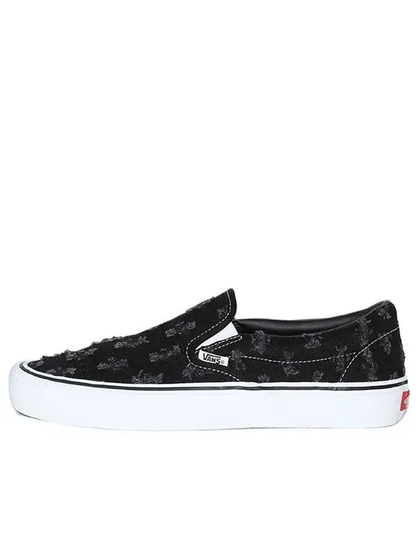 Кроссовки supreme x slip-on 'black hole punch denim' Vans — изображение 1 из 3, черный