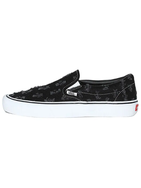 Кроссовки supreme x slip-on 'black hole punch denim' Vans — изображение 2 из 3, черный