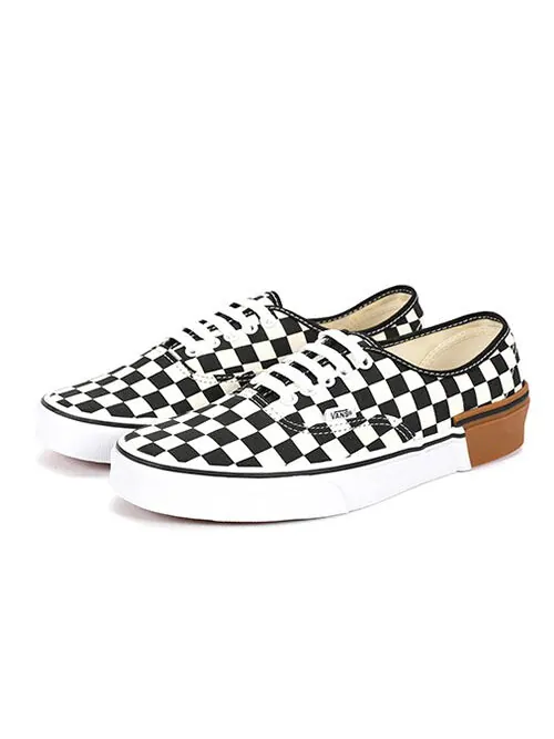 Кроссовки authentic 'gum block checkerboard' Vans — изображение 2 из 4, белый/черный/коричневый