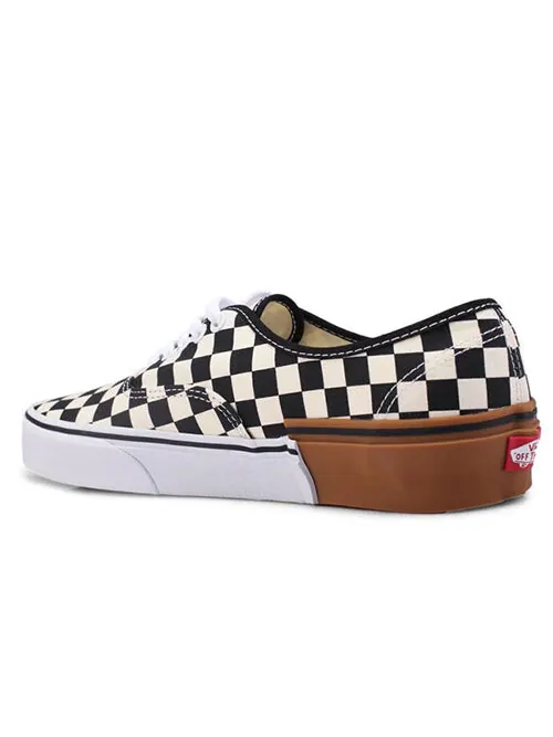 Кроссовки authentic 'gum block checkerboard' Vans — изображение 4 из 4, белый/черный/коричневый