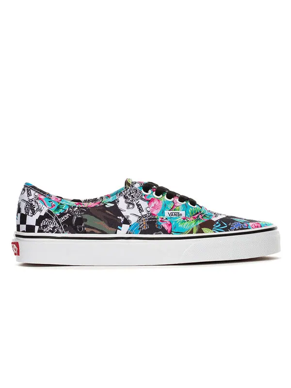 Кроссовки authentic ' mash up - multi floral' Vans — изображение 2 из 4, зеленый/розовый/черный