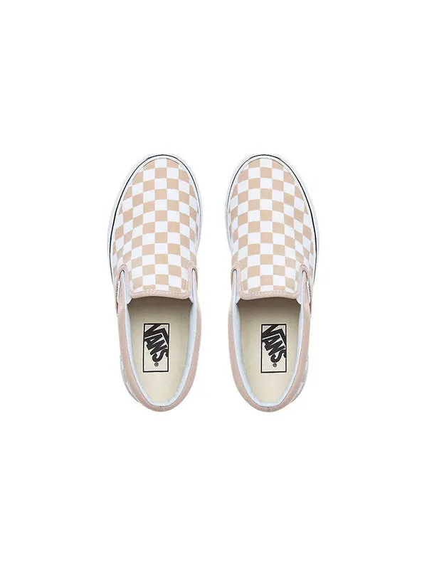 Кроссовки classic slip-on 'checkerboard frappe' Vans — изображение 4 из 4, розовый белый