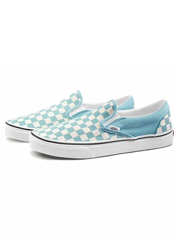 Кроссовки classic slip-on 'aqua haze checkerboard' Vans — изображение 2 из 4, синий/белый