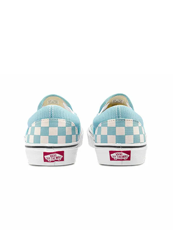 Кроссовки classic slip-on 'aqua haze checkerboard' Vans — изображение 3 из 4, синий/белый